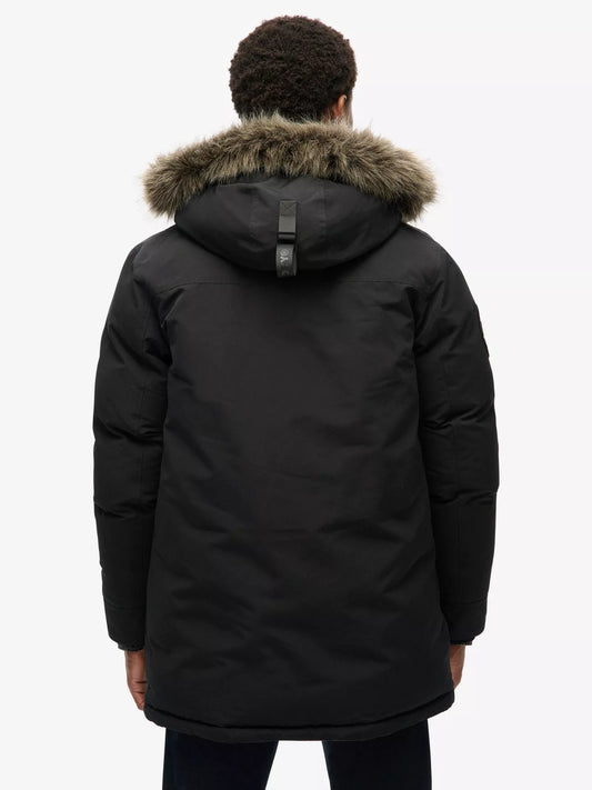 Superdry Everest Faux Fur Parka Jacket (Jet Black)