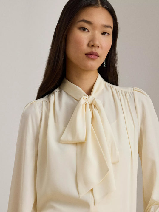 Ralph Lauren Georgette Tie Neck Blouse