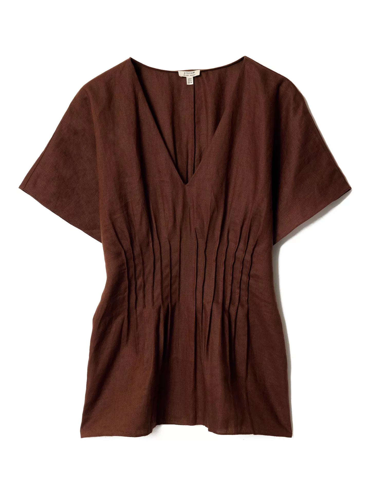 Jigsaw Pintuck Waist Pure Linen Top