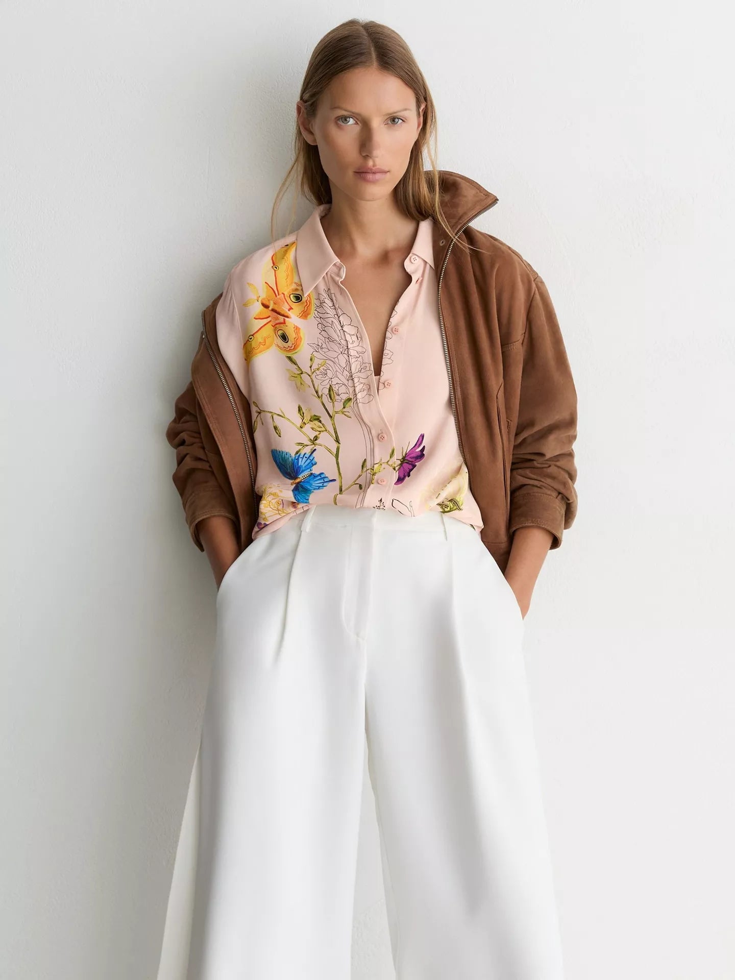 Reiss Veida NYBG Floral Butterfly Print Shirt