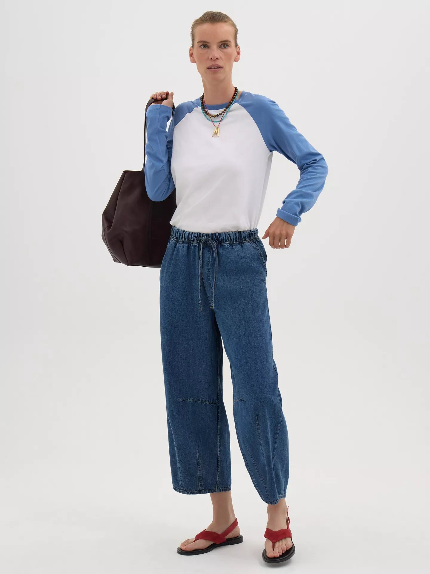 HUSH Jill Chambray Barrel Trousers