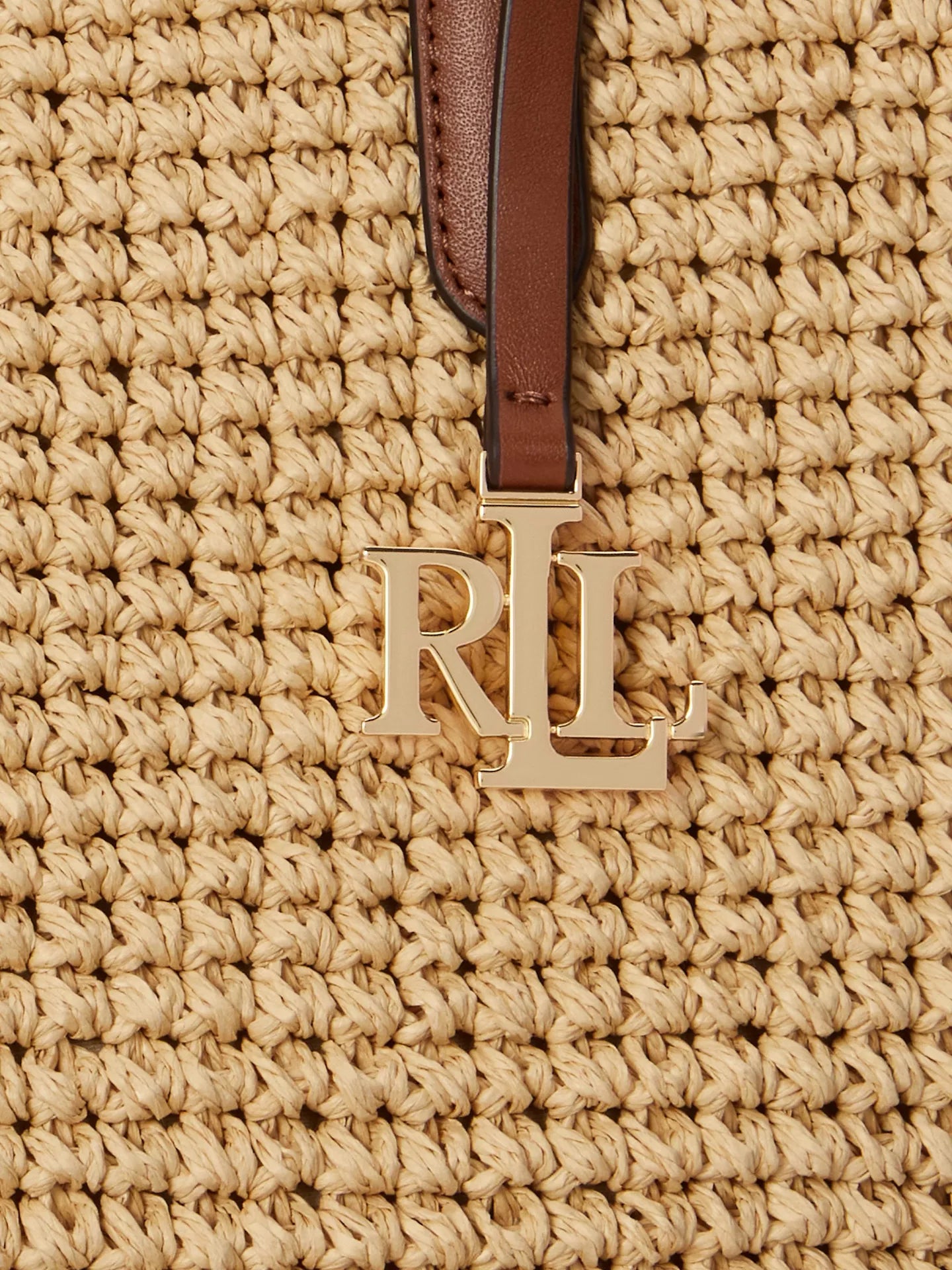 Ralph Lauren Crochet Straw Large Tote
