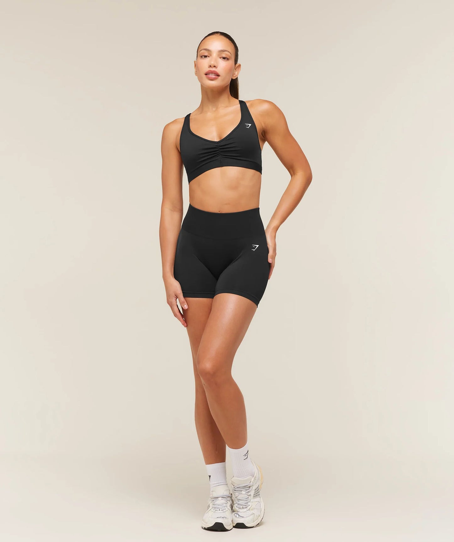 GymShark Ruched Sports Bra 2.0 Black