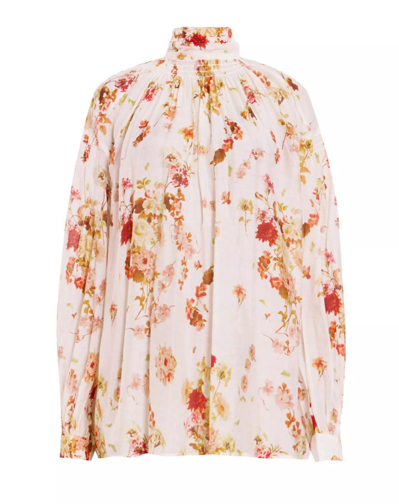 AllSaints Pearla Floral Silk Top