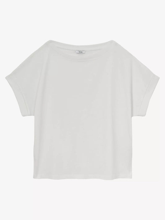 REISS Sia Off-Shoulder Cotton T-Shirt