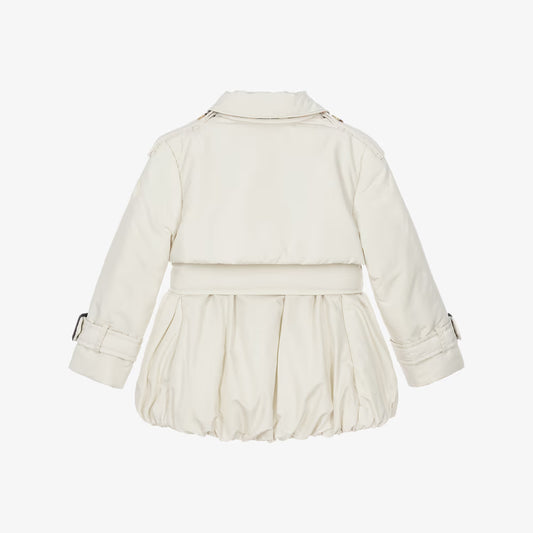 Burberry Girls Ivory Bubble Hem Padded Jacket