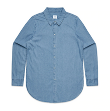 Load image into Gallery viewer, Denim Long sleeve button up shirt 
