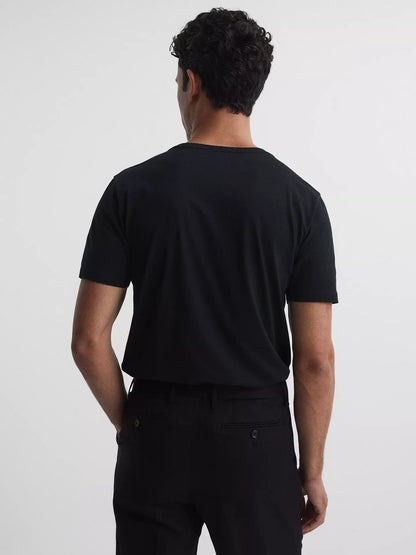Reiss Bless Cotton Crew Neck T-Shirt Black