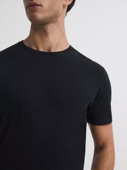 Reiss Bless Cotton Crew Neck T-Shirt Black