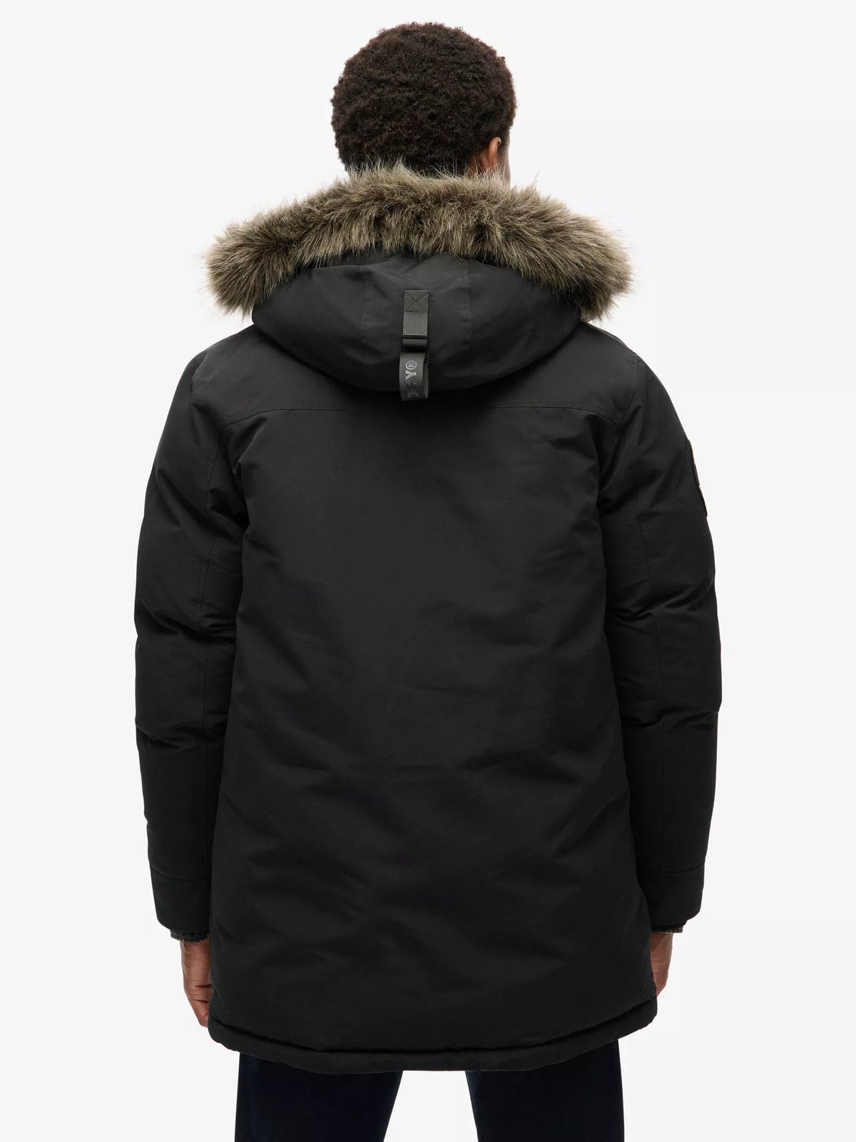 Superdry Everest Faux Fur Parka Jacket (Jet Black)