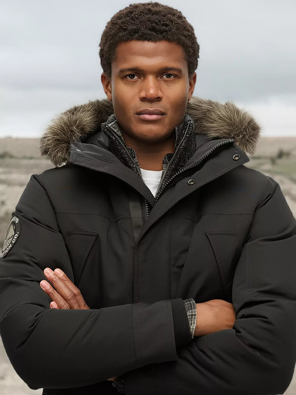 Superdry Everest Faux Fur Parka Jacket (Jet Black)