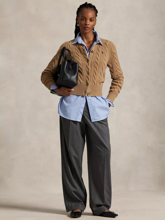 Ralph Lauren Wool Blend Cable Knit Cardigan
