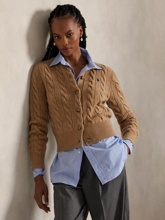 Ralph Lauren Wool Blend Cable Knit Cardigan