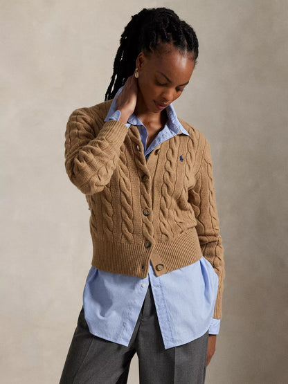 Ralph Lauren Wool Blend Cable Knit Cardigan