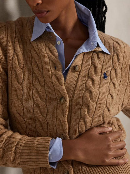 Ralph Lauren Wool Blend Cable Knit Cardigan