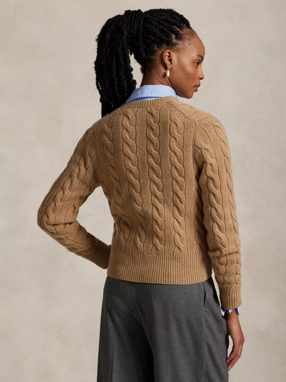 Ralph Lauren Wool Blend Cable Knit Cardigan