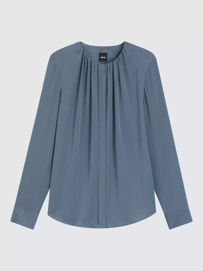 BOSS Banorah Silk Rich Top (Blue)