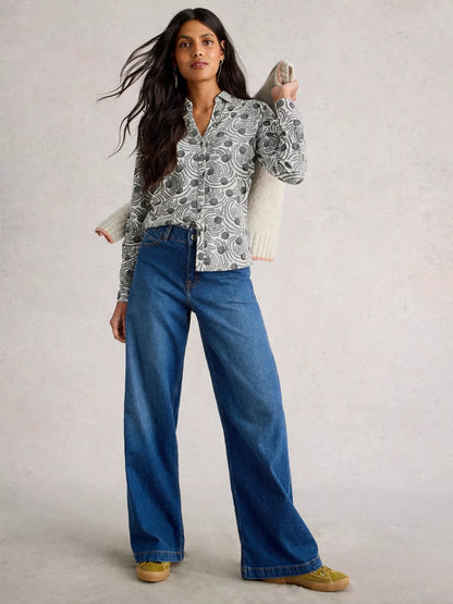 White Stuff Annie Printed Cotton Shirt
