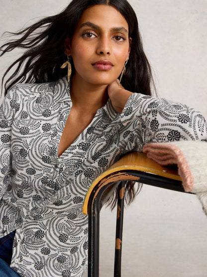 White Stuff Annie Printed Cotton Shirt