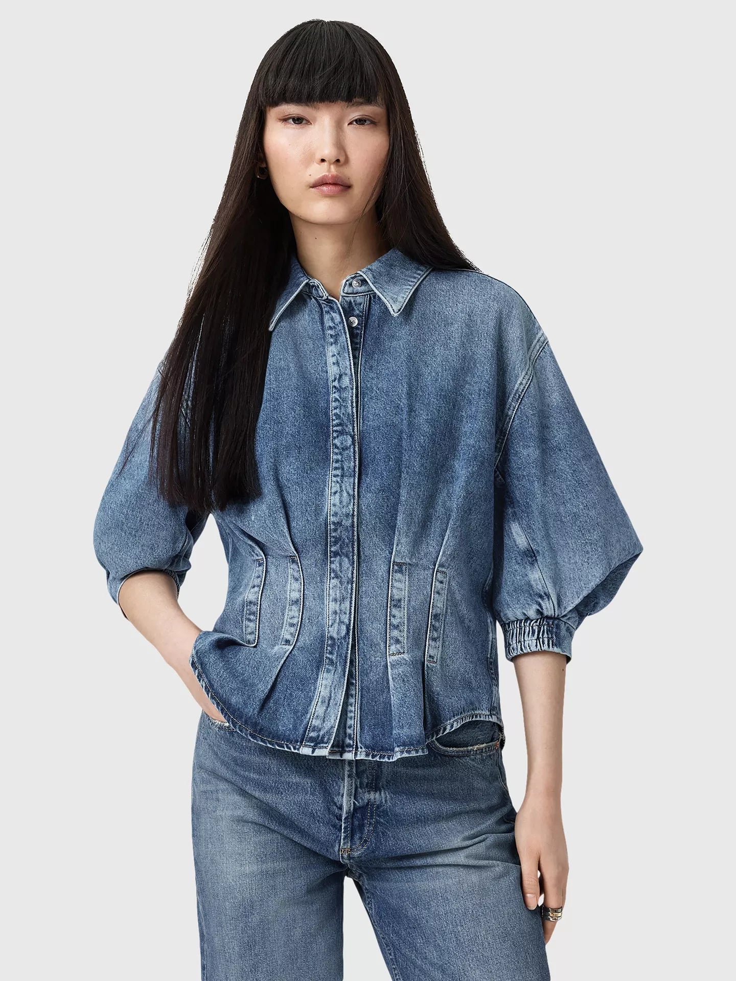 AllSaints Nancy Balloon Sleeved Shirt