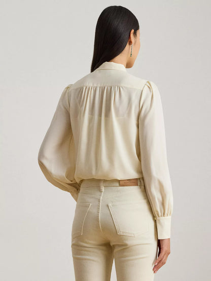 Ralph Lauren Georgette Tie Neck Blouse