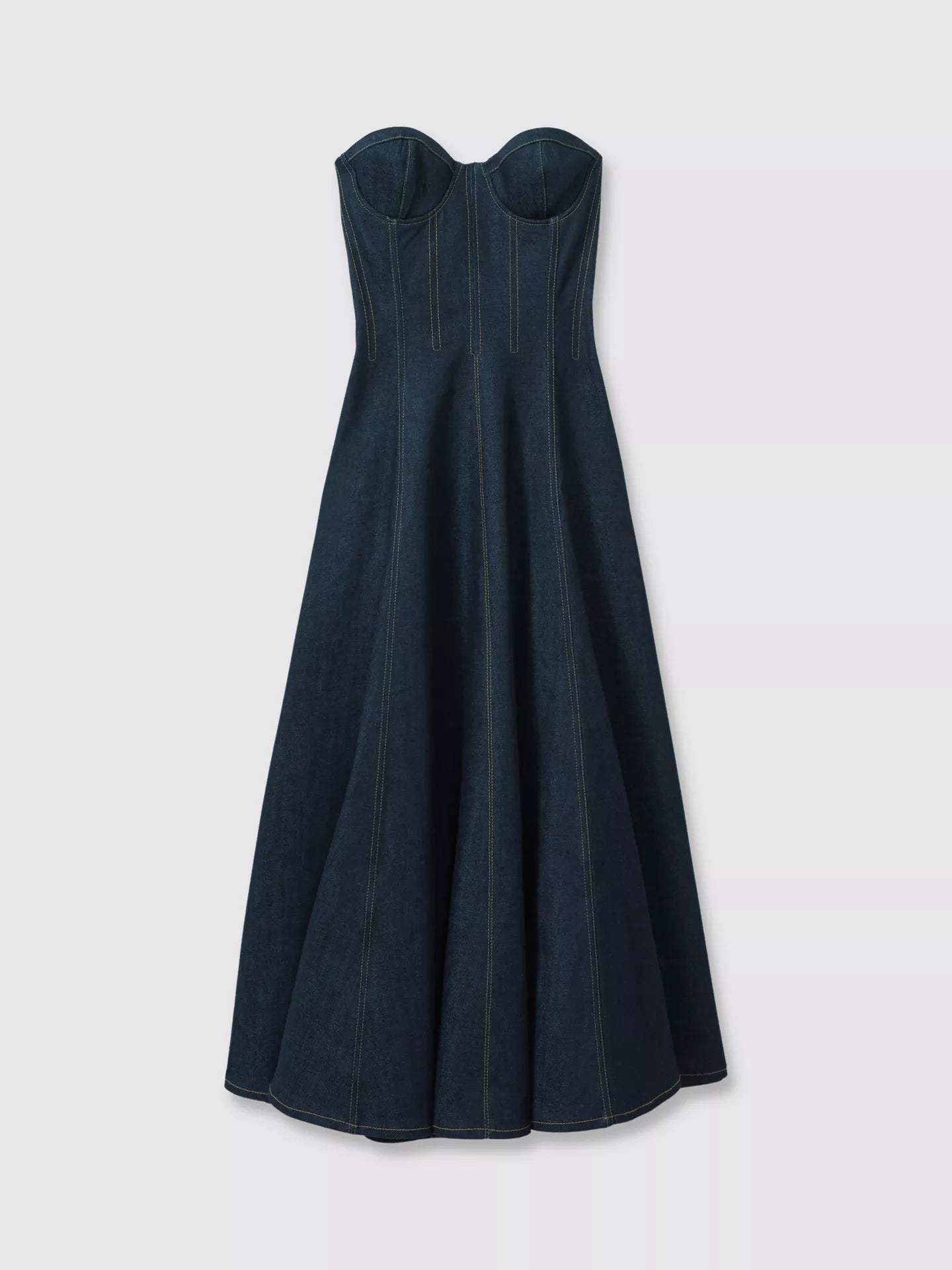 Reiss Rosa Bandeau Denim Dress