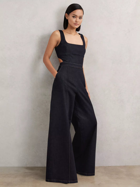 Reiss Dionna Wide Leg Cut-Out Jumpsuit,