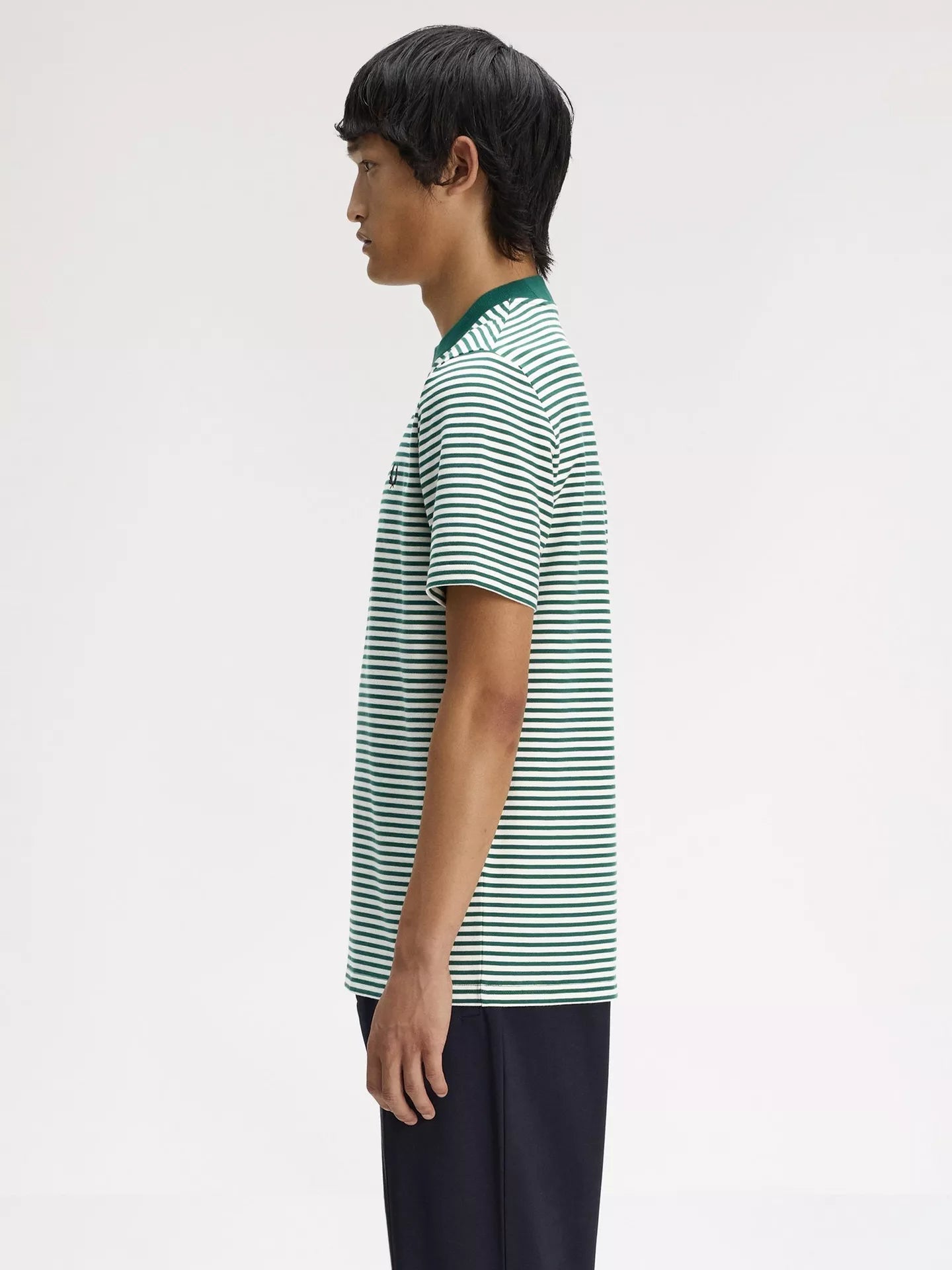 Fred Perry Cotton Fine Stripe Heavyweight T-Shirt