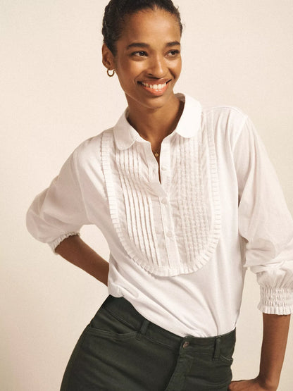 NRBY Jenna Cotton Pleated Shirt