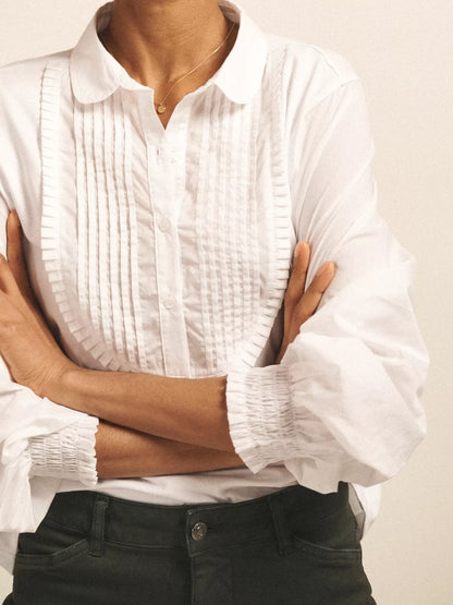 NRBY Jenna Cotton Pleated Shirt