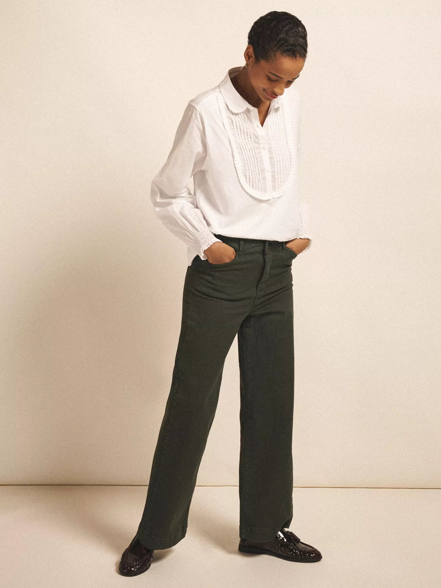 NRBY Jenna Cotton Pleated Shirt