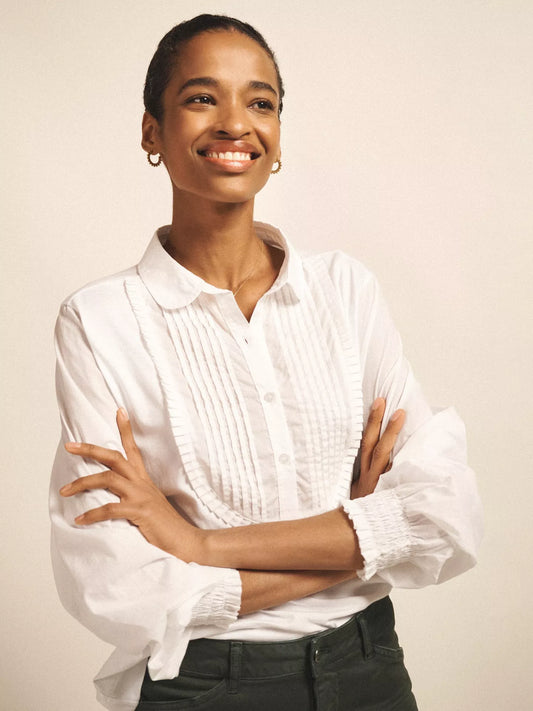 NRBY Jenna Cotton Pleated Shirt