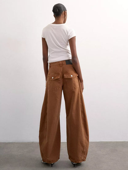 Topshop High Rise Horseshoe Barrel Leg Jeans