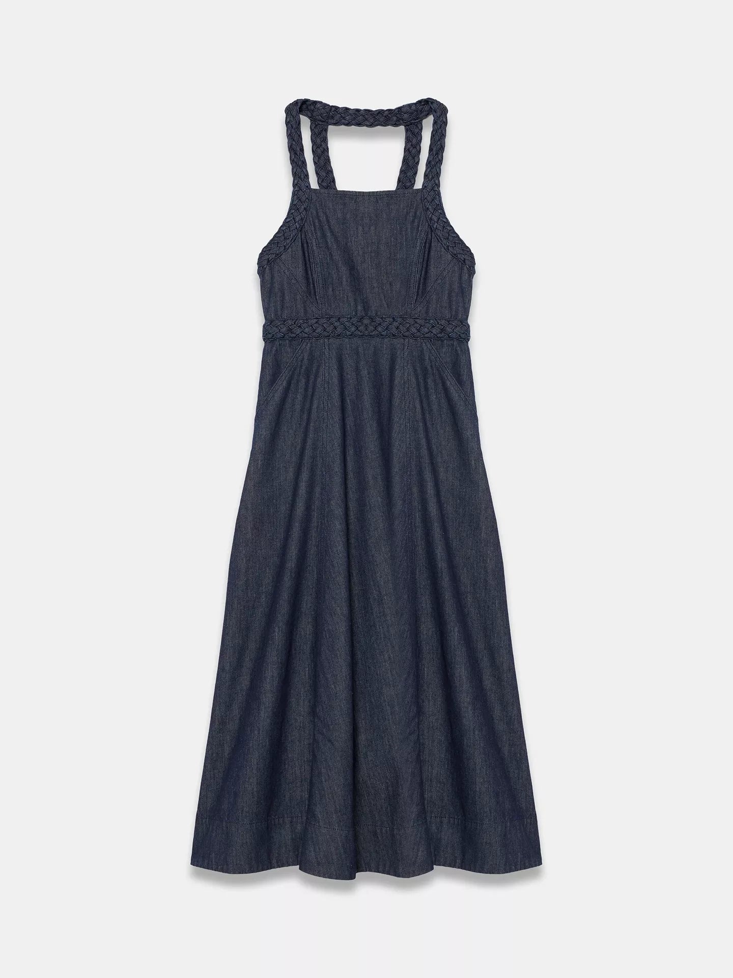 Mint Velvet Denim Halterneck Midi Dress