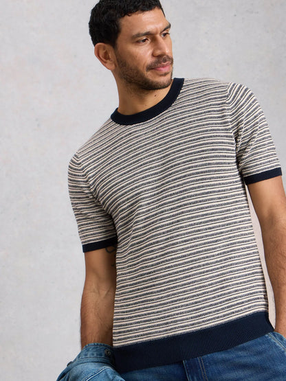 White Stuff Bibury Cotton Regular Fit Stripe T-Shirt