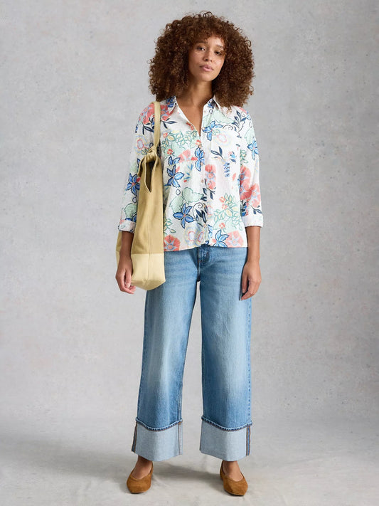 White Stuff Sophie Embroidered Floral Shirt