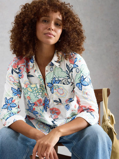White Stuff Sophie Embroidered Floral Shirt