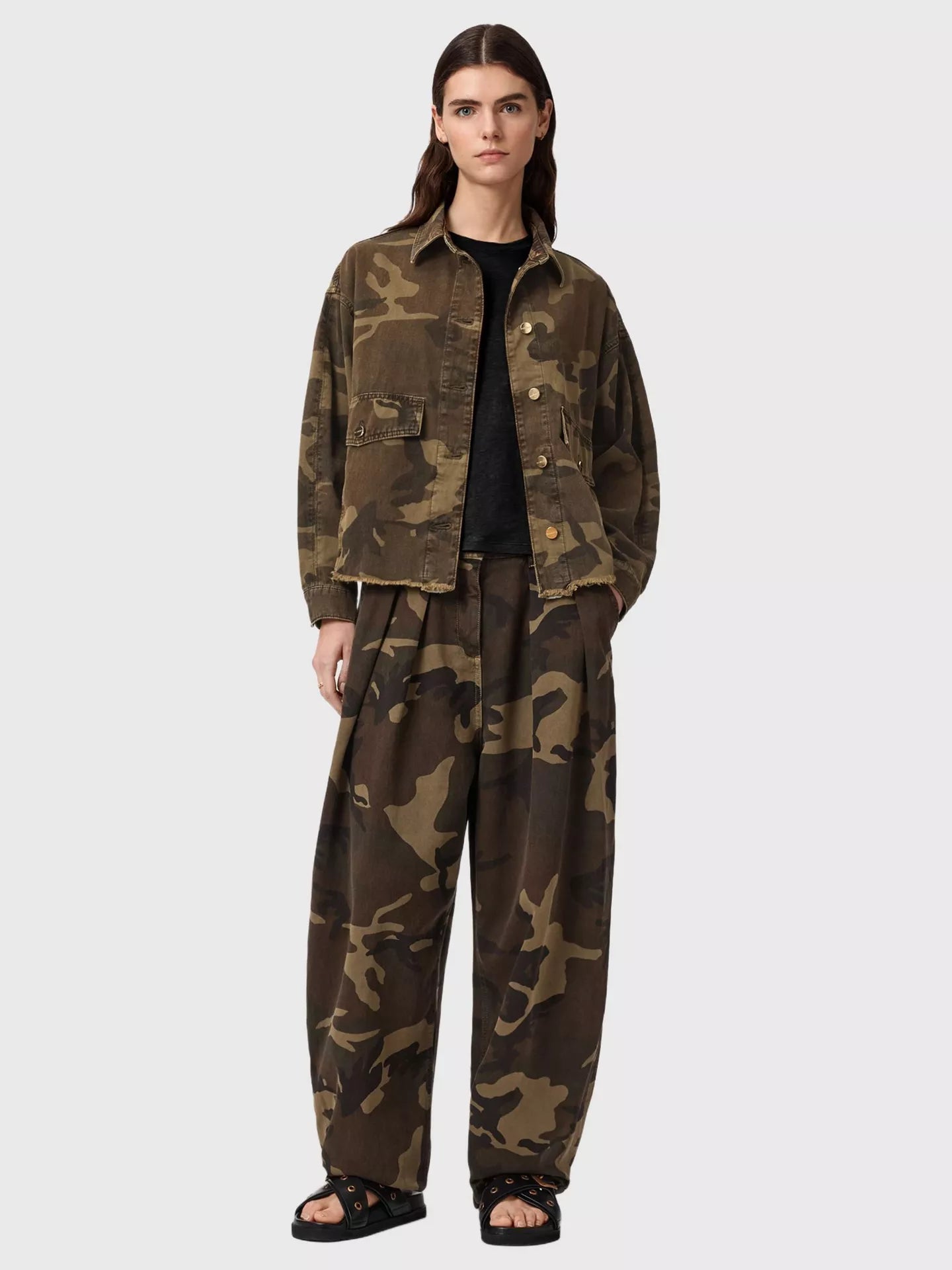 AllSaints Hettie Camouflage Shacket