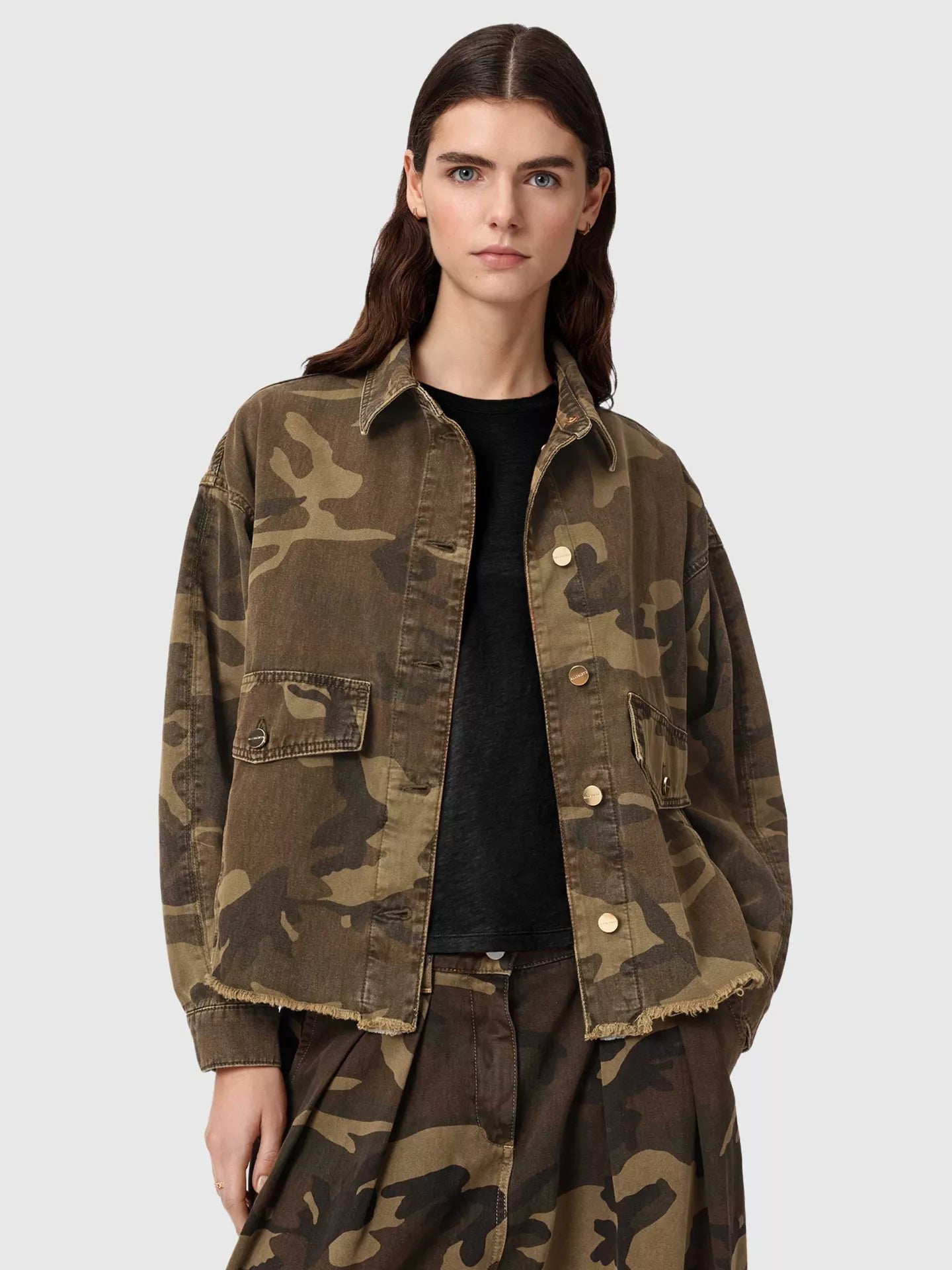 AllSaints Hettie Camouflage Shacket