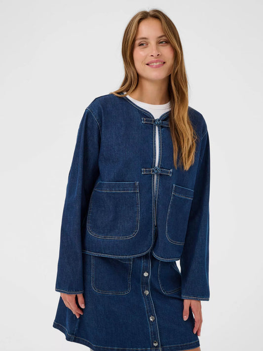 Saint Tropez Oivy Bow Front Denim Jacket