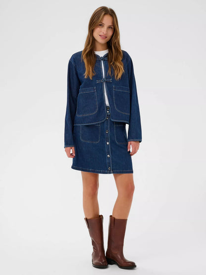 Saint Tropez Oivy Bow Front Denim Jacket