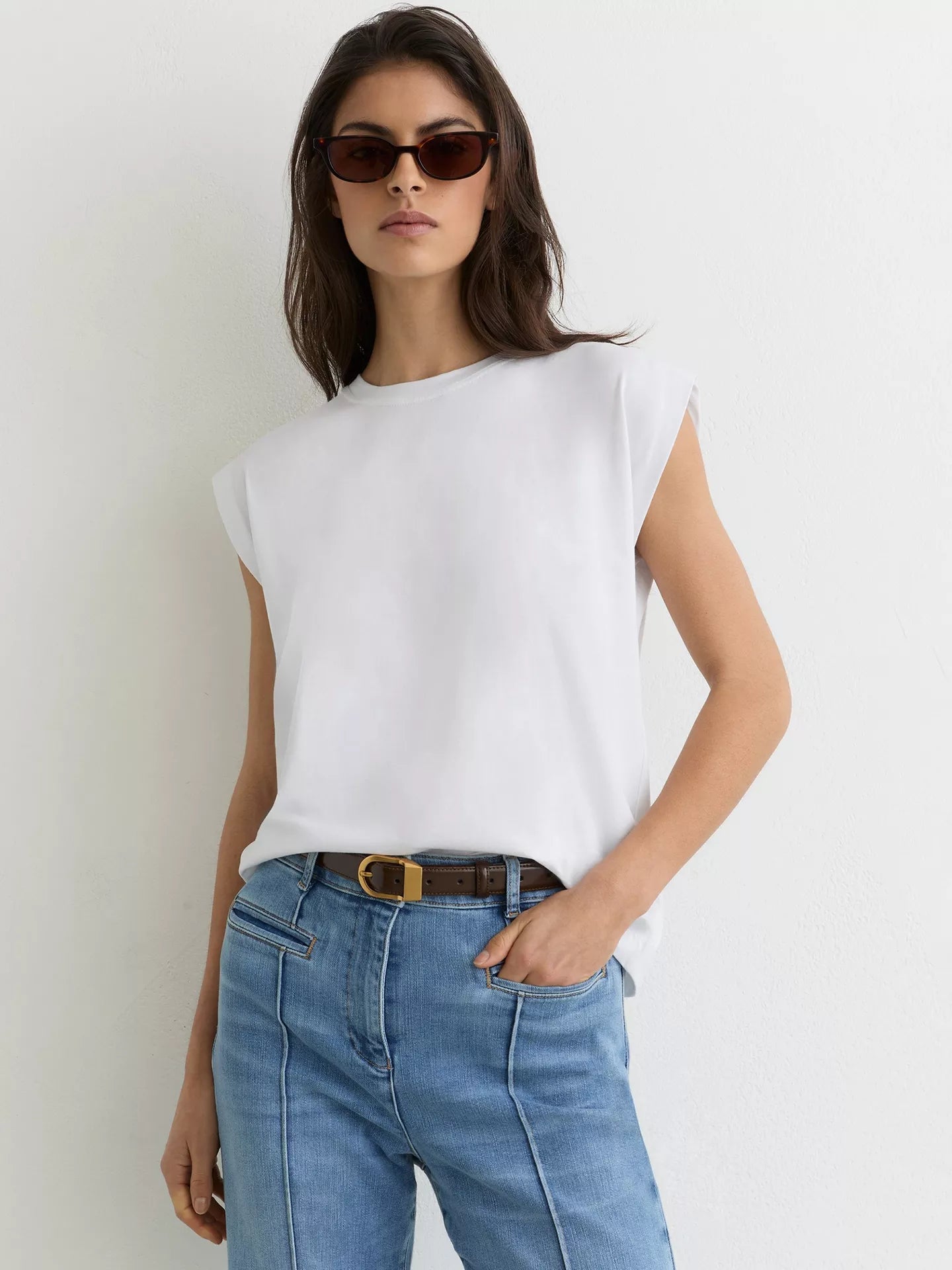 Reiss Millie Cap Sleeve T-Shirt
