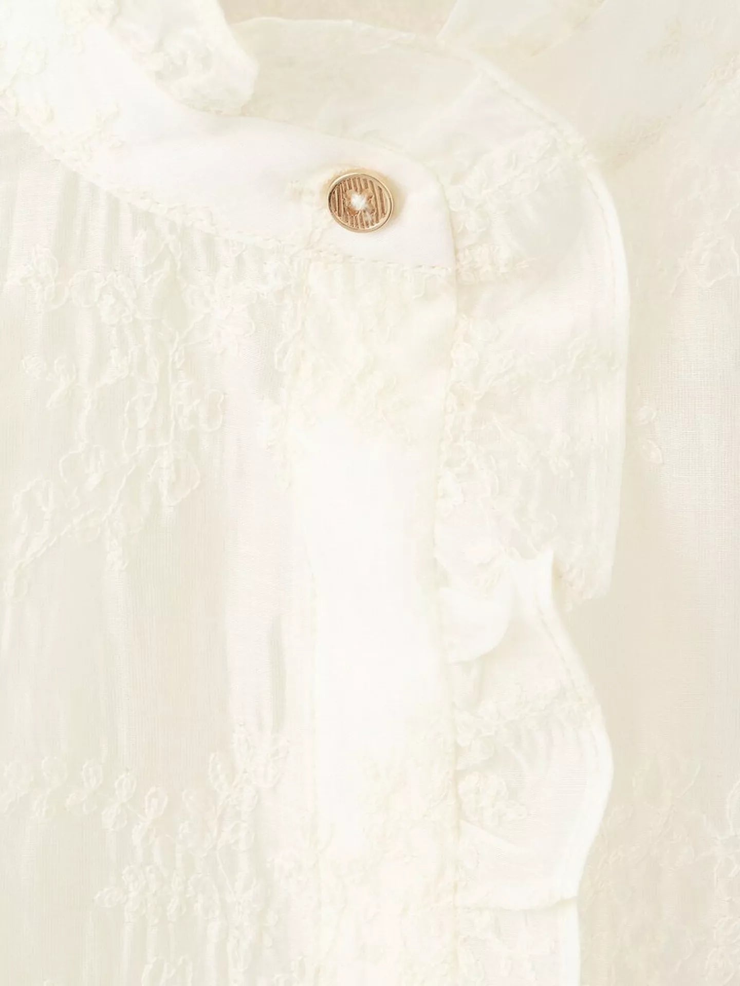 Mango Embroidered Mandarin Collar Blouse