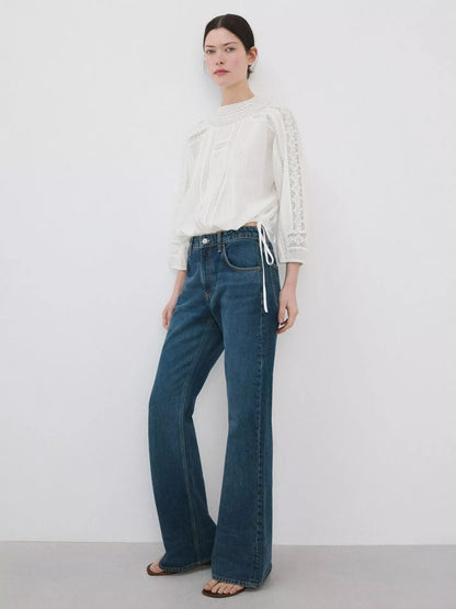 Mango High Neck Pintuck Blouse