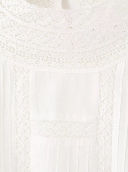 Mango High Neck Pintuck Blouse