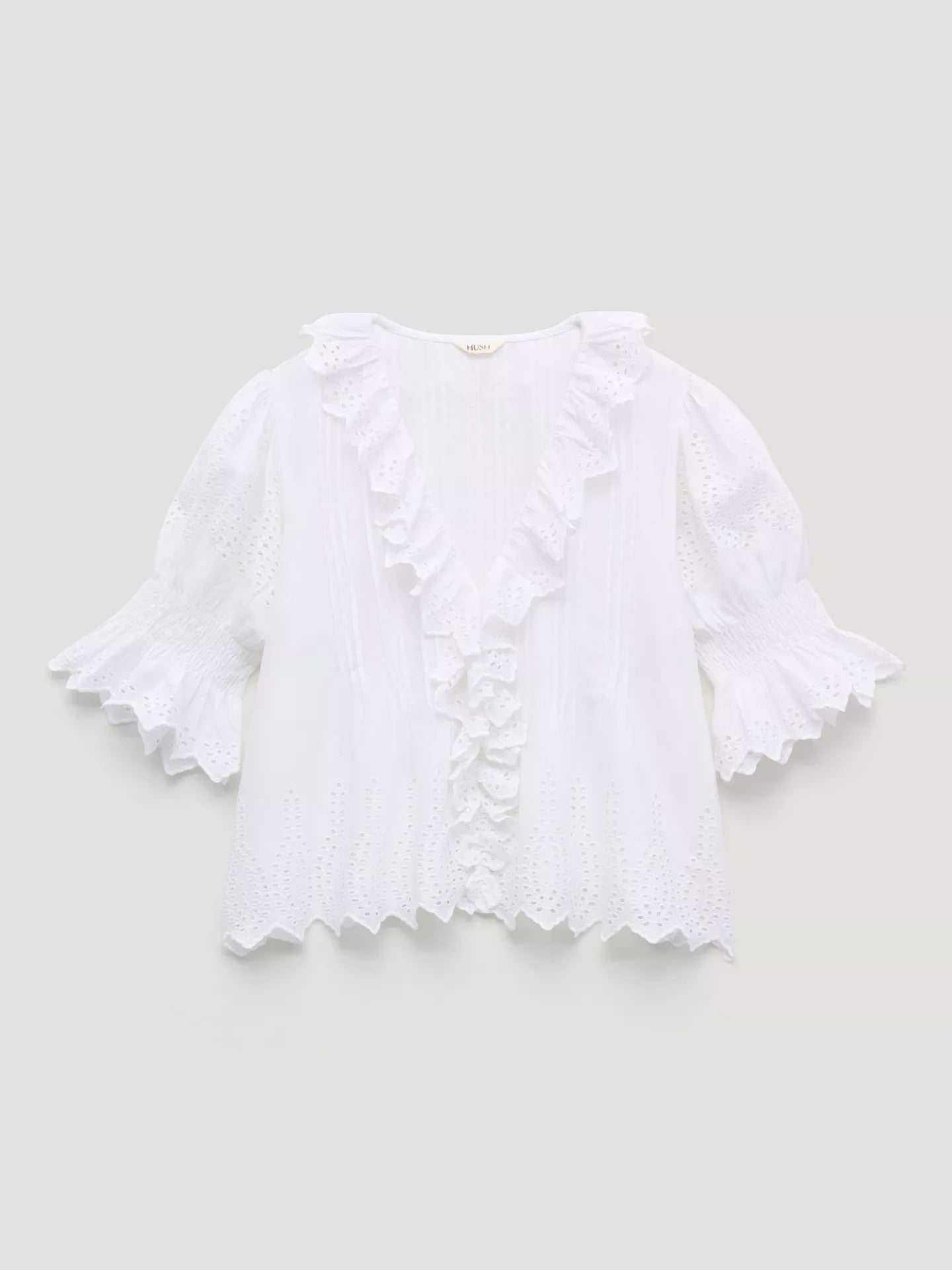 HUSH Koa Cotton Broderie Blouse
