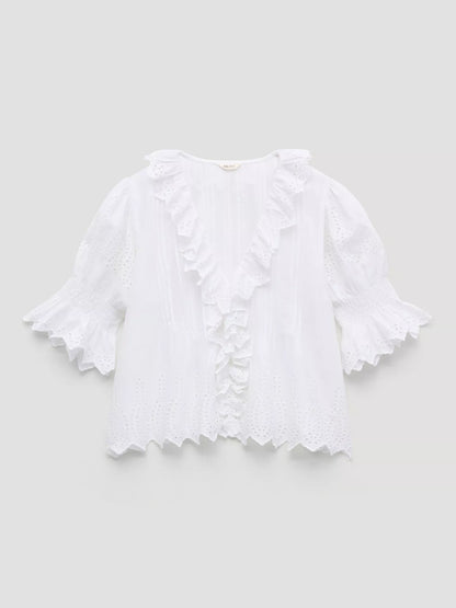 HUSH Koa Cotton Broderie Blouse