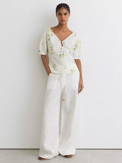 Reiss Quinny Floral Print Top