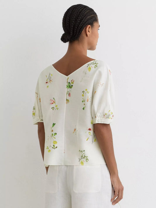 Reiss Quinny Floral Print Top