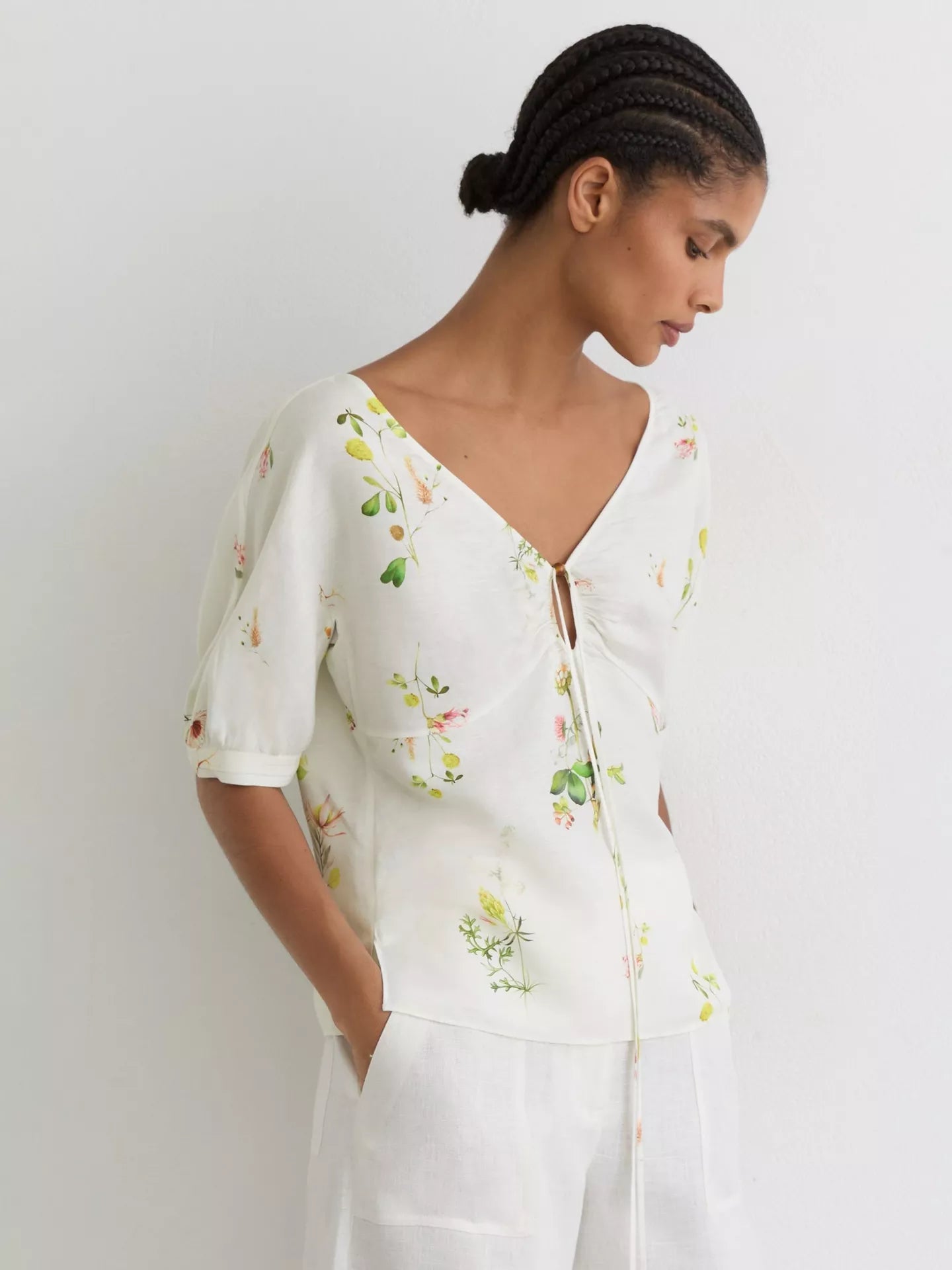 Reiss Quinny Floral Print Top